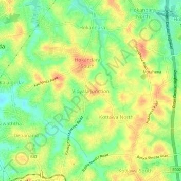 Vidyala Junction topographic map, elevation, terrain