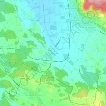 Waltalingen topographic map, elevation, terrain