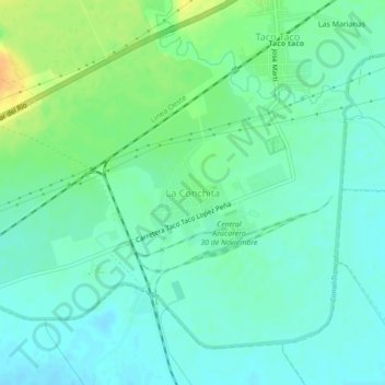 La Conchita topographic map, elevation, terrain