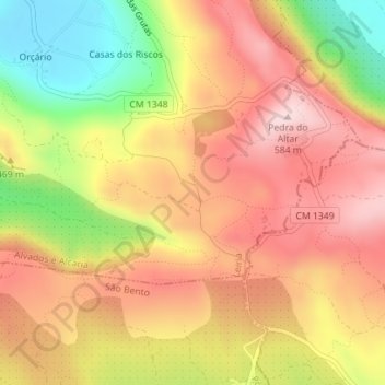 Covão do Passarinho topographic map, elevation, terrain