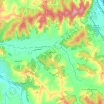Malvicina topographic map, elevation, terrain
