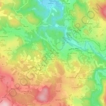 La Petite Fayolle topographic map, elevation, terrain