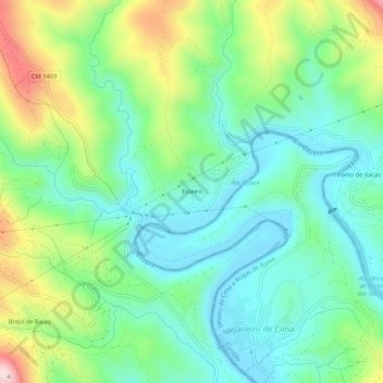 Esteiro topographic map, elevation, terrain
