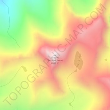 Mount Saint Nicholas topographic map, elevation, terrain