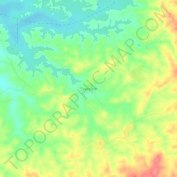 Swedon topographic map, elevation, terrain
