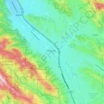 Danville topographic map, elevation, terrain