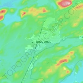 Chibougamau topographic map, elevation, terrain