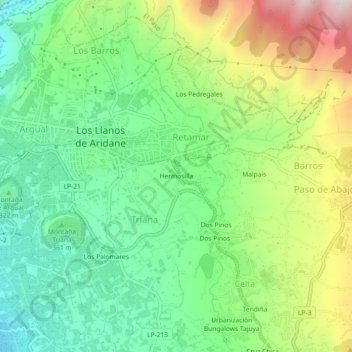 Hermosilla topographic map, elevation, terrain