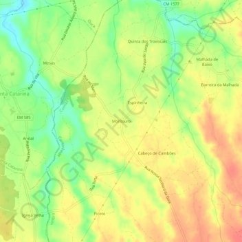 Montouro topographic map, elevation, terrain