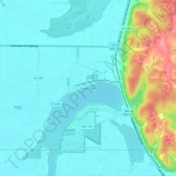 Sugar Lake topographic map, elevation, terrain