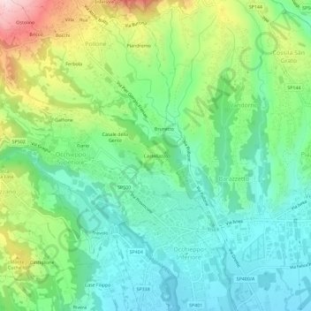Castellazzo topographic map, elevation, terrain