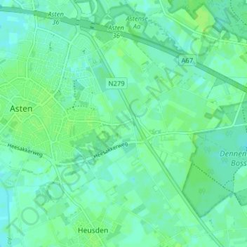 Voordeldonk topographic map, elevation, terrain
