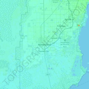 Homestead topographic map, elevation, terrain