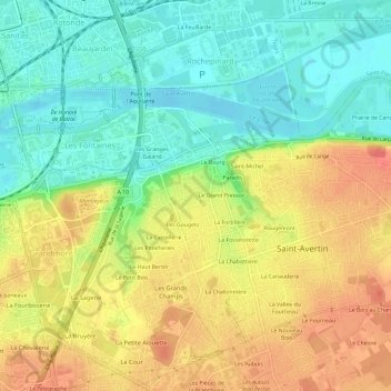 Les Sables topographic map, elevation, terrain