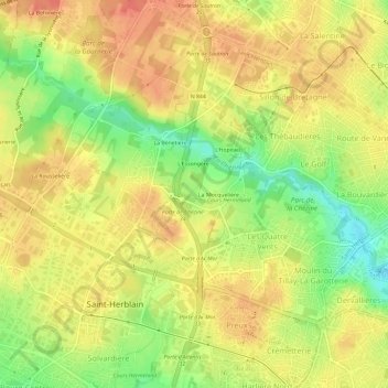 La Botardière topographic map, elevation, terrain