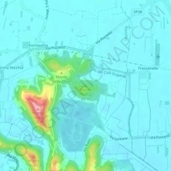 Monte Piatto topographic map, elevation, terrain