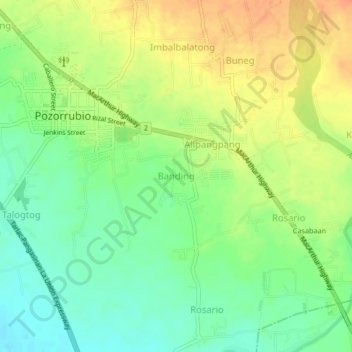Banding topographic map, elevation, terrain