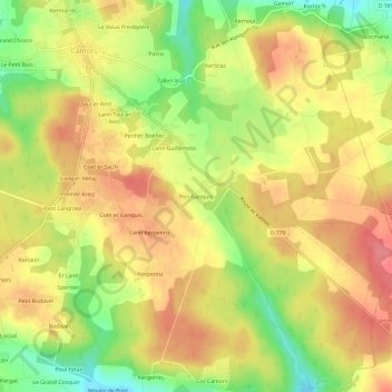 Pen Ganquis topographic map, elevation, terrain
