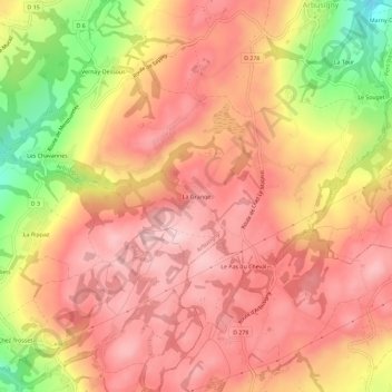 La Grange topographic map, elevation, terrain