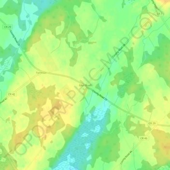 Glen Buell topographic map, elevation, terrain