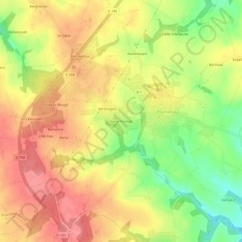 Saint-Thomas topographic map, elevation, terrain