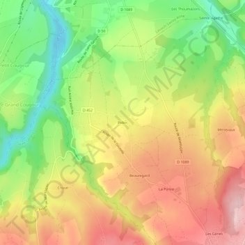 Polier topographic map, elevation, terrain