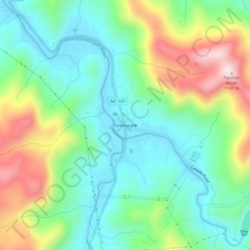 Tuckasegee topographic map, elevation, terrain