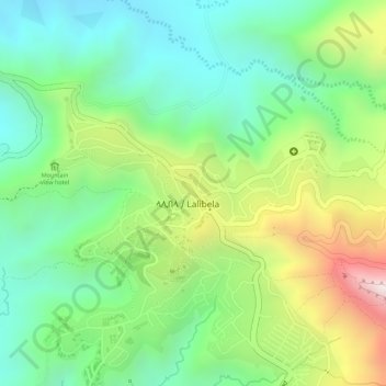 Lalibela topographic map, elevation, terrain