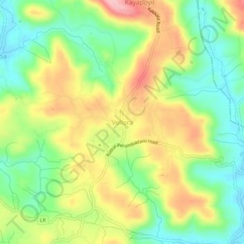 Vellora topographic map, elevation, terrain