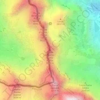 Punta Roma topographic map, elevation, terrain