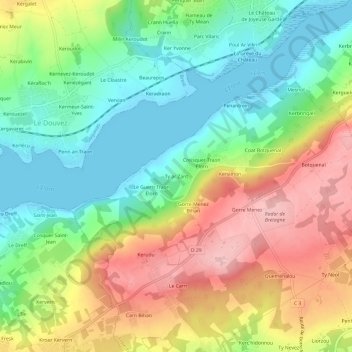 Ty ar Zant topographic map, elevation, terrain