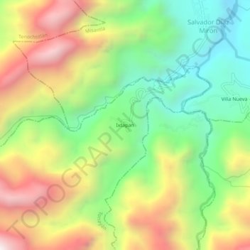 Ixtapan topographic map, elevation, terrain