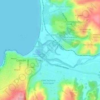 La Isla topographic map, elevation, terrain