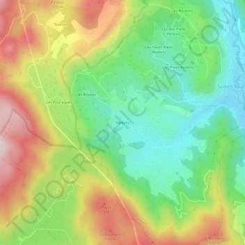 Valaury topographic map, elevation, terrain