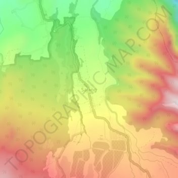 Sajang topographic map, elevation, terrain