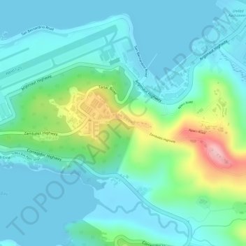 Upper Cubi topographic map, elevation, terrain