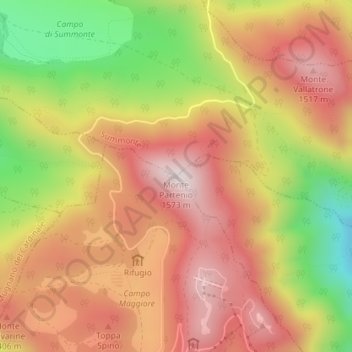 Monte Partenio topographic map, elevation, terrain