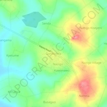 Gombolola topographic map, elevation, terrain