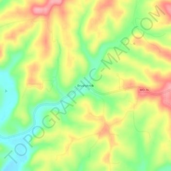 Brushyknob topographic map, elevation, terrain