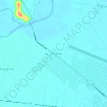 Centro Jaran topographic map, elevation, terrain