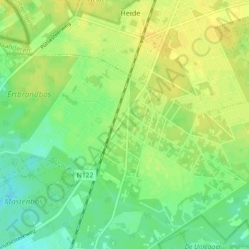 Kapellenbos topographic map, elevation, terrain