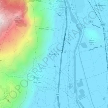 Baio Dora topographic map, elevation, terrain