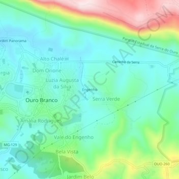 Engenho topographic map, elevation, terrain