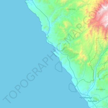 Caleta de lobos topographic map, elevation, terrain