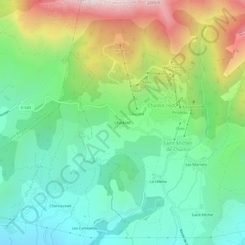 Chaillolet topographic map, elevation, terrain