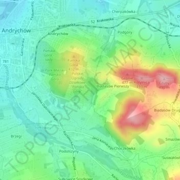 B91 topographic map, elevation, terrain