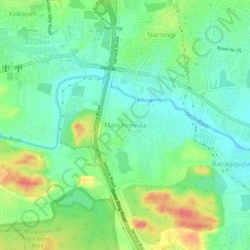 Manchirevula topographic map, elevation, terrain