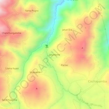 Jatunloma topographic map, elevation, terrain