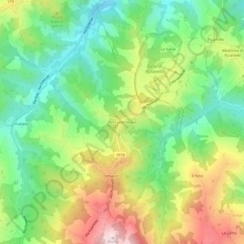 Banzuola Nuova topographic map, elevation, terrain