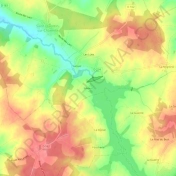 Lavaud topographic map, elevation, terrain